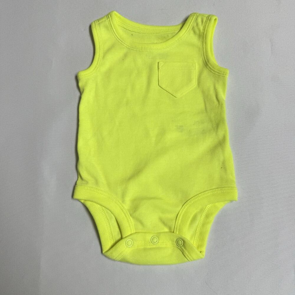 Carter's 'The Original Bodysuit' Sleeveless Infant Size 3 Months Neon Yellow